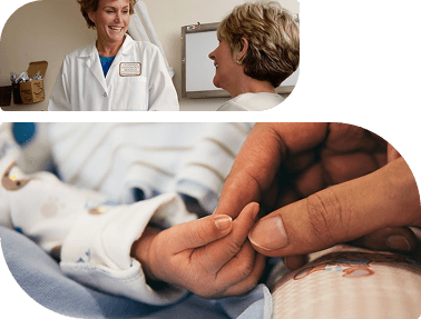 Doctor with patient